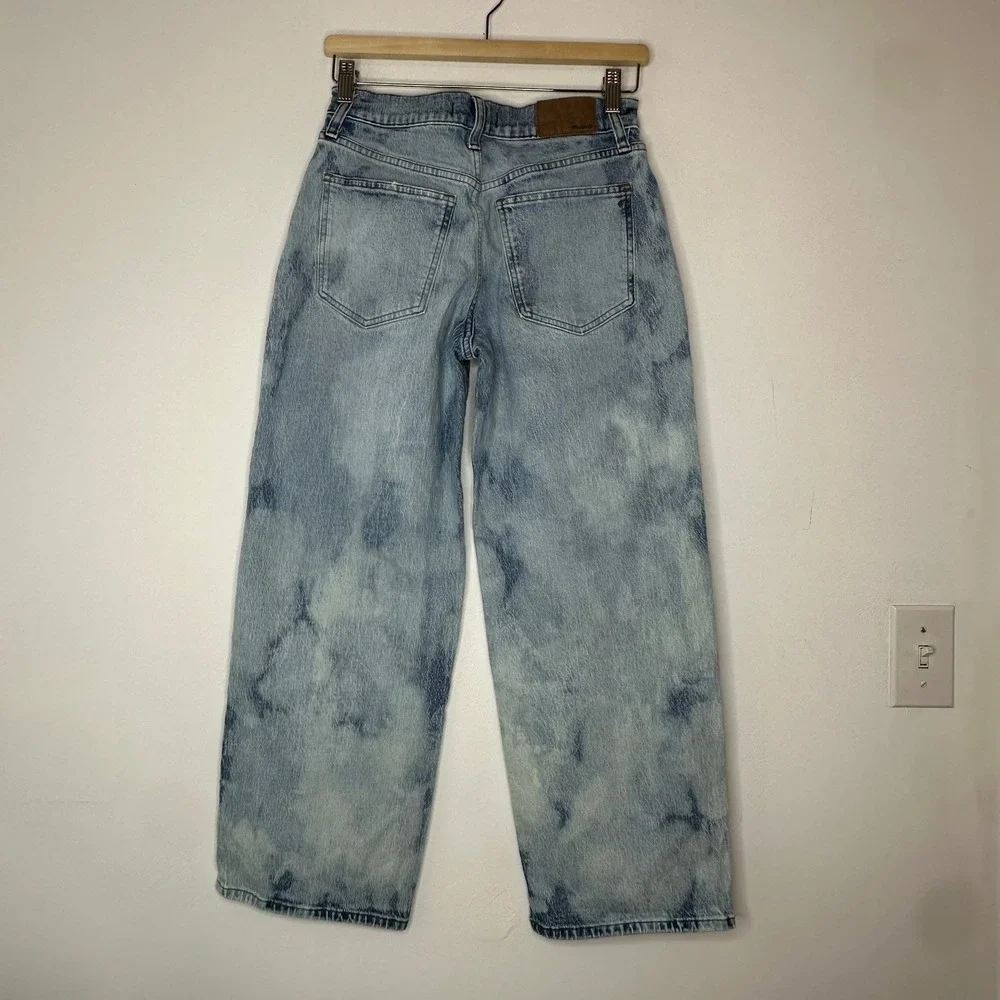 Madewell Perfect Vintage Wide-Leg Jean Womens 27P Blue Acid Wash High Rise Denim
